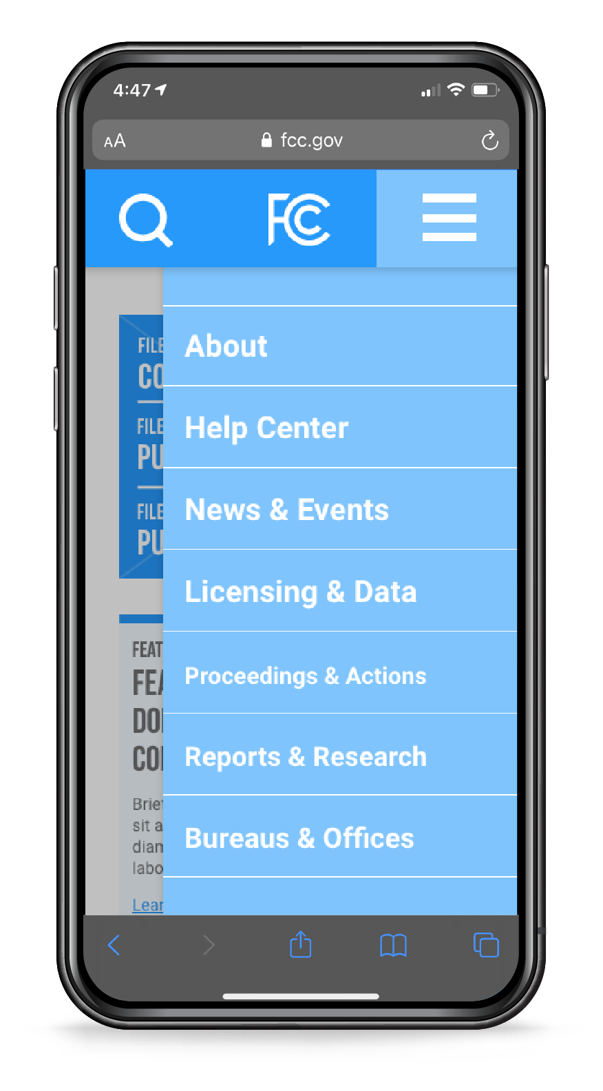 Wireframe Mobile Menu