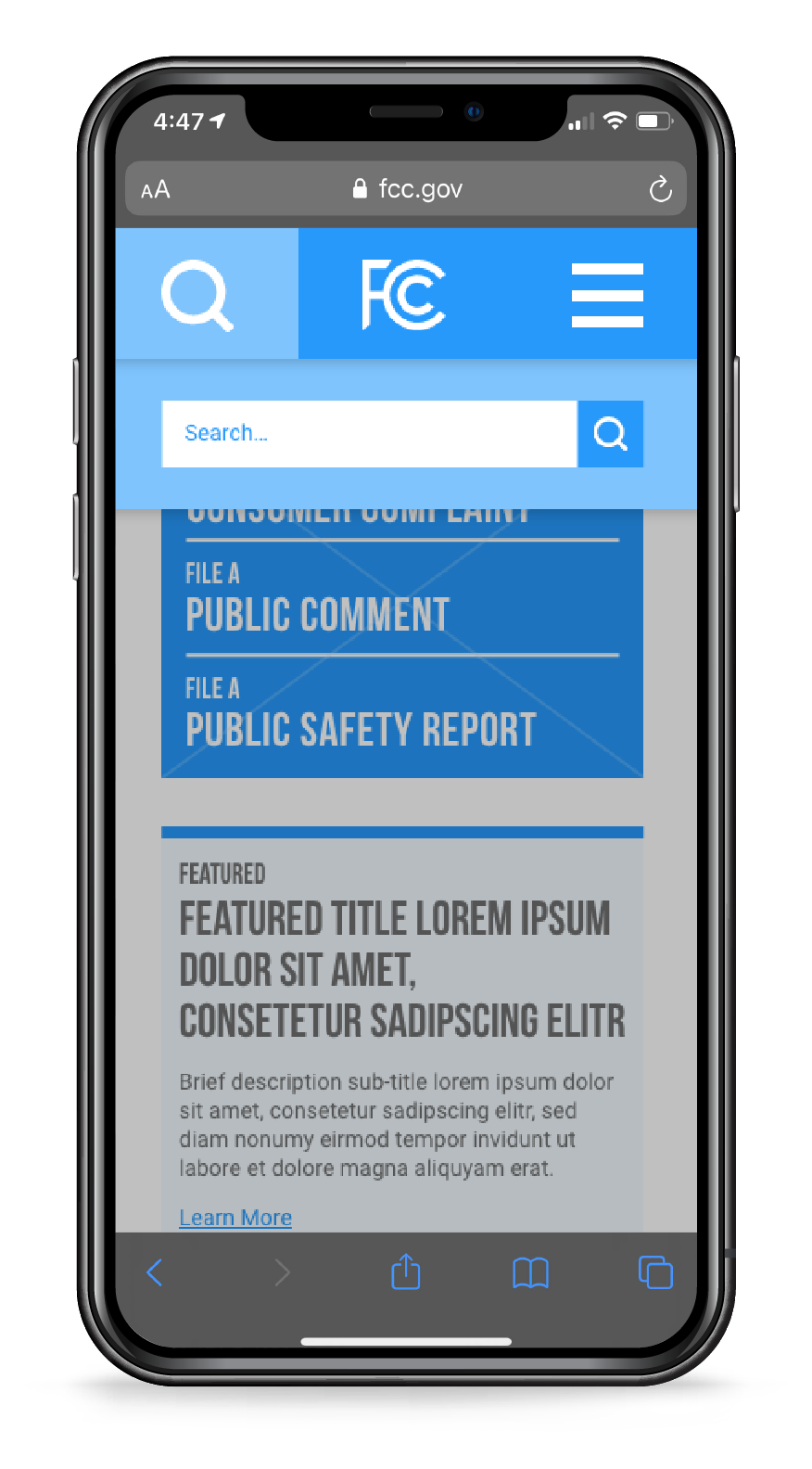 Wireframe Mobile Search