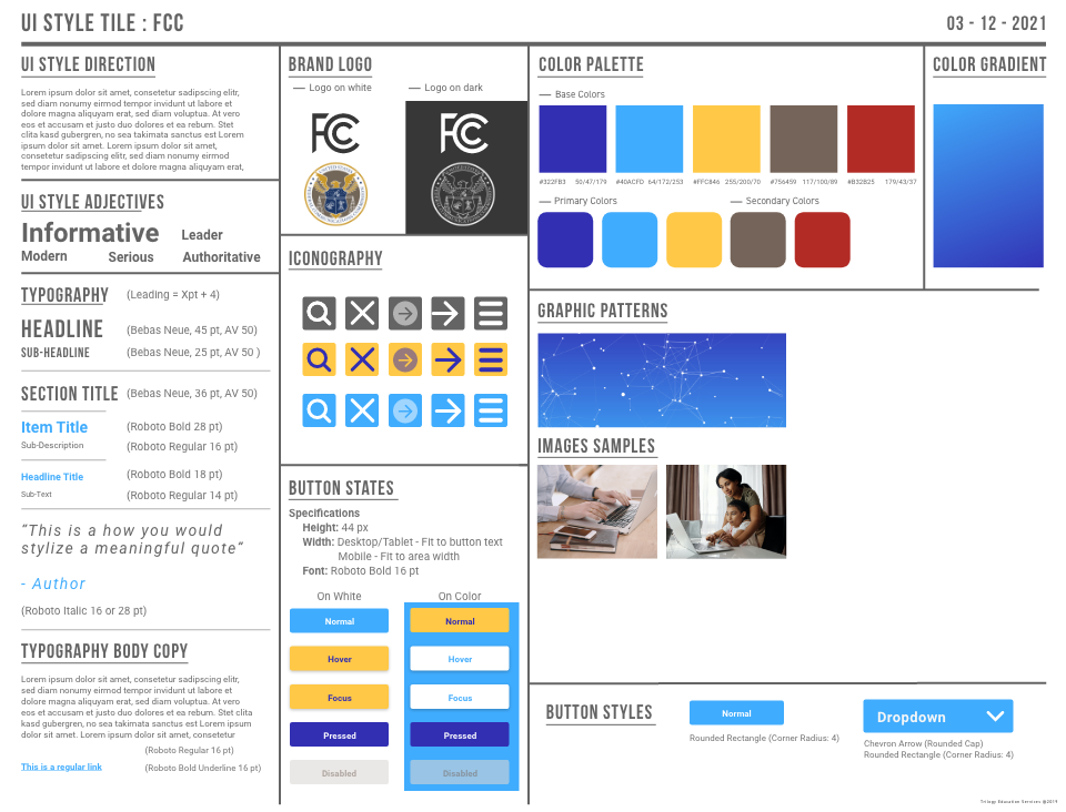 Desktop Wireframes