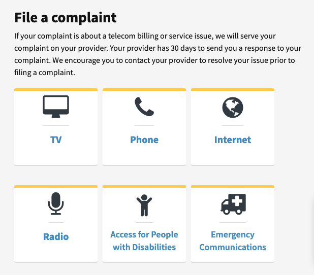 File A Complaint Screenshot