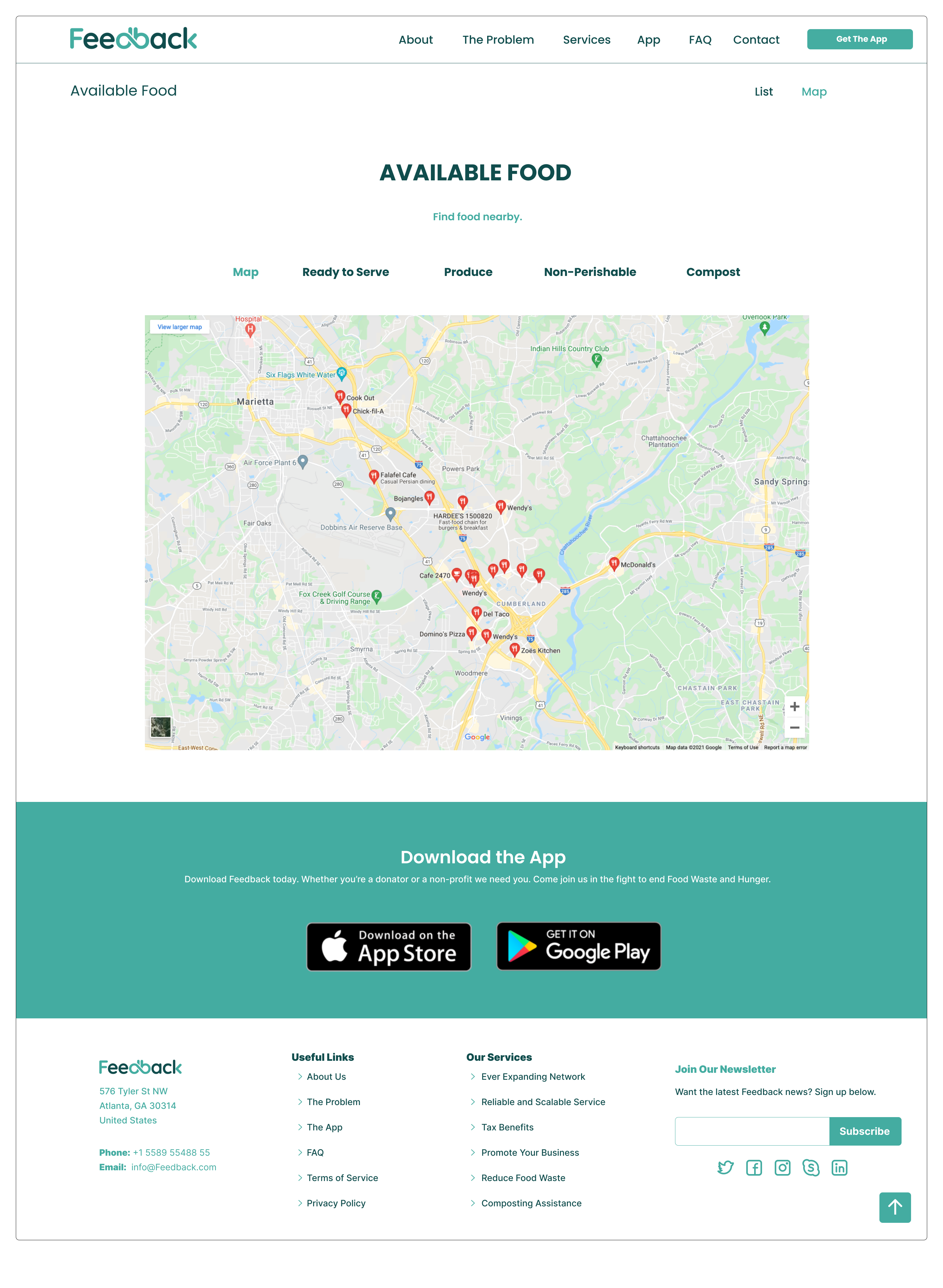 High-Fi Desktop Available Food Map