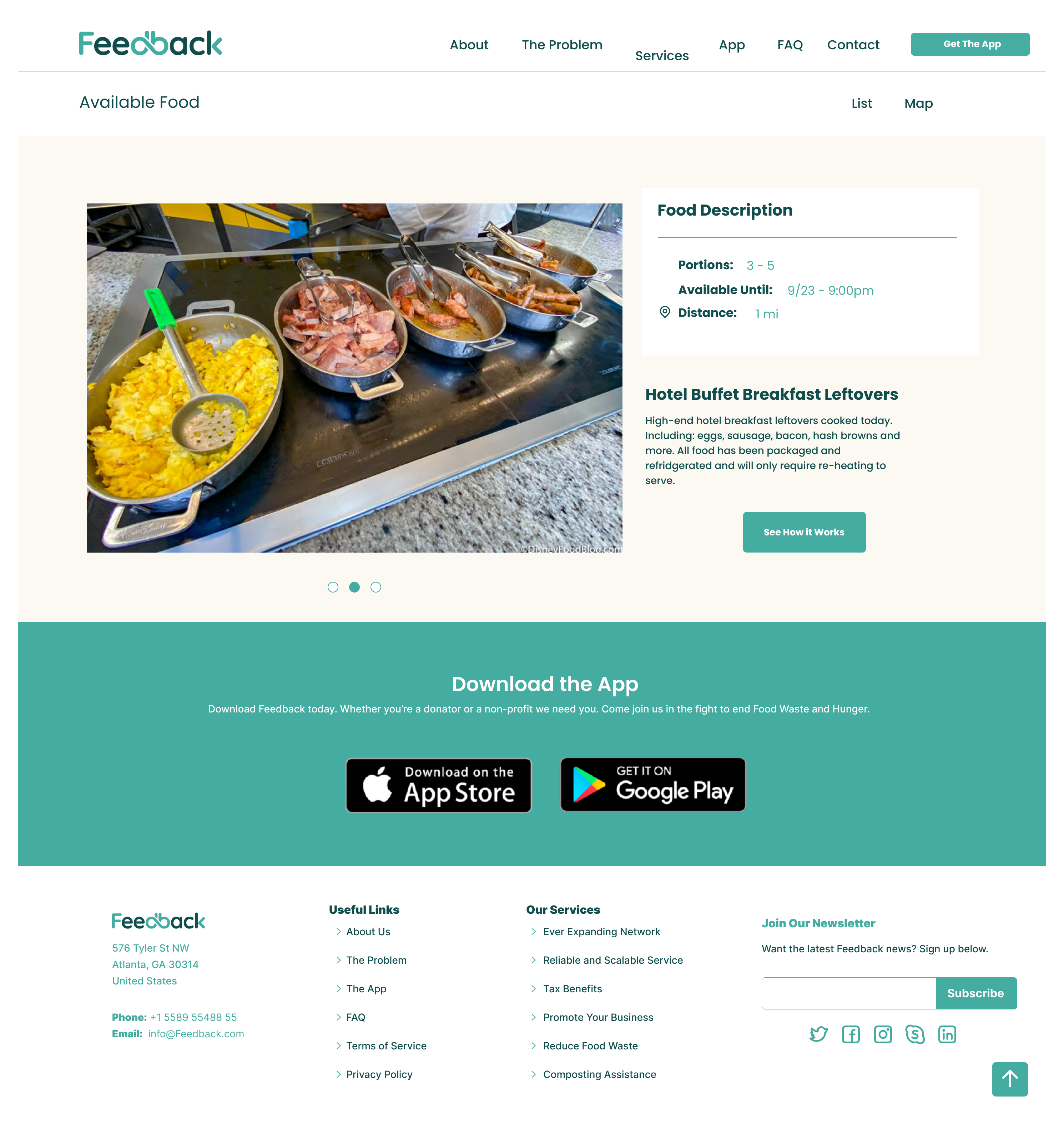 High-Fi Desktop Available Food Details
