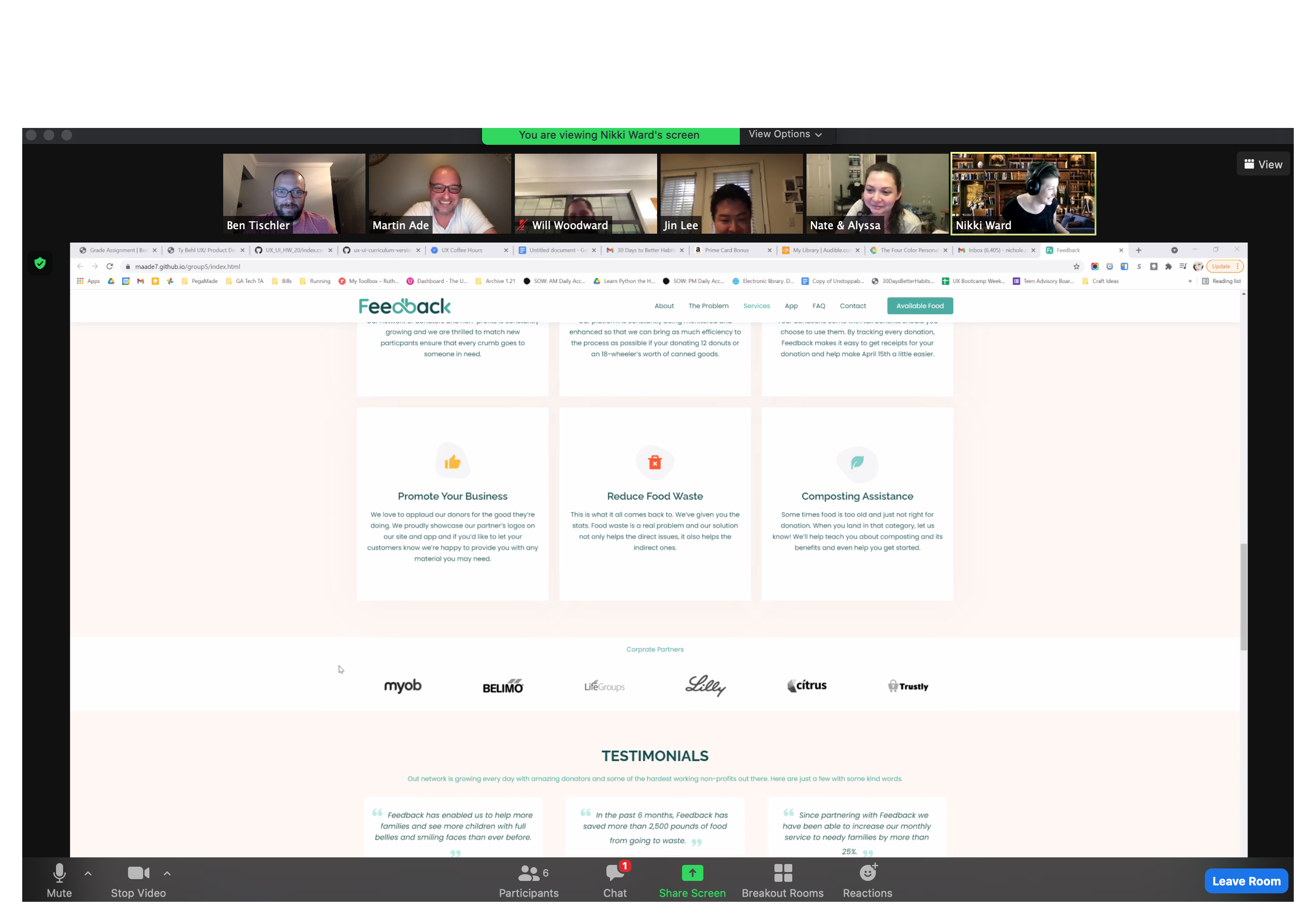 User Testing Screenshot 01